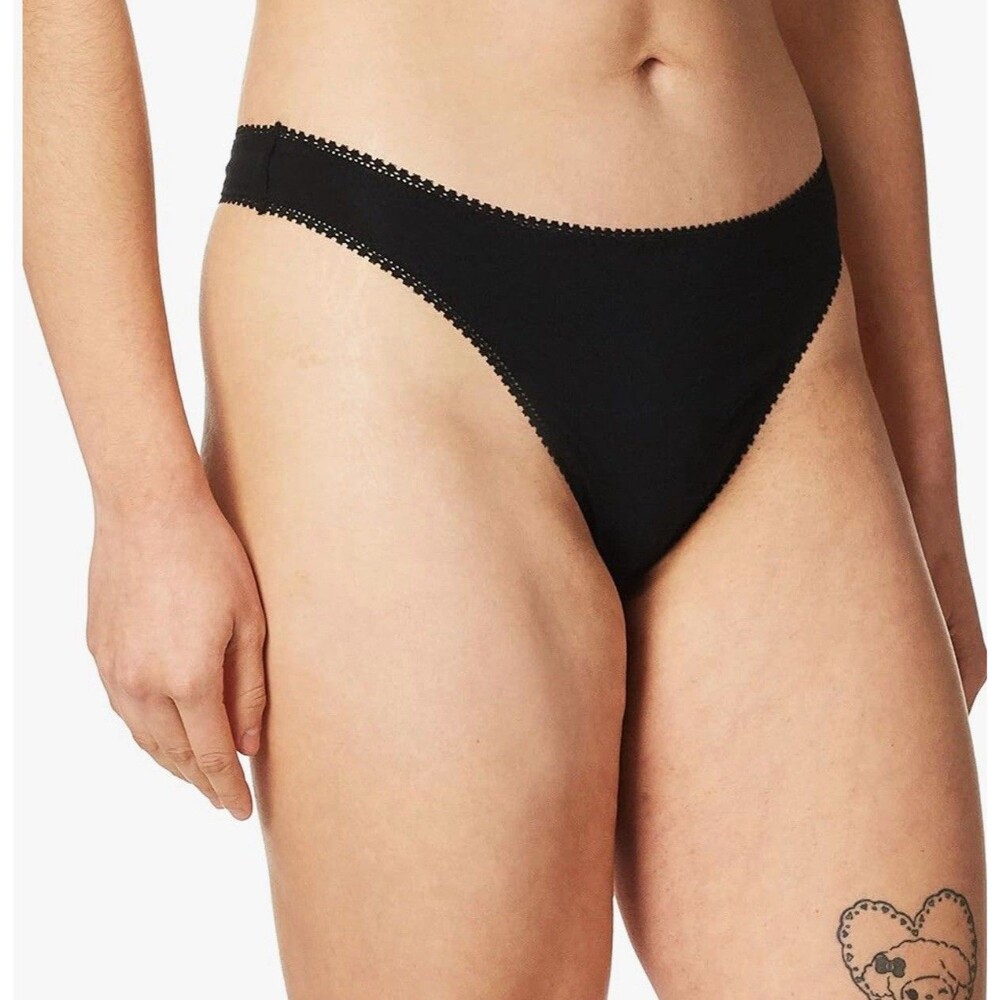 OnGossamer Womens Cabana Cotton Hip G Thong Underwear, Black, Small/Medium